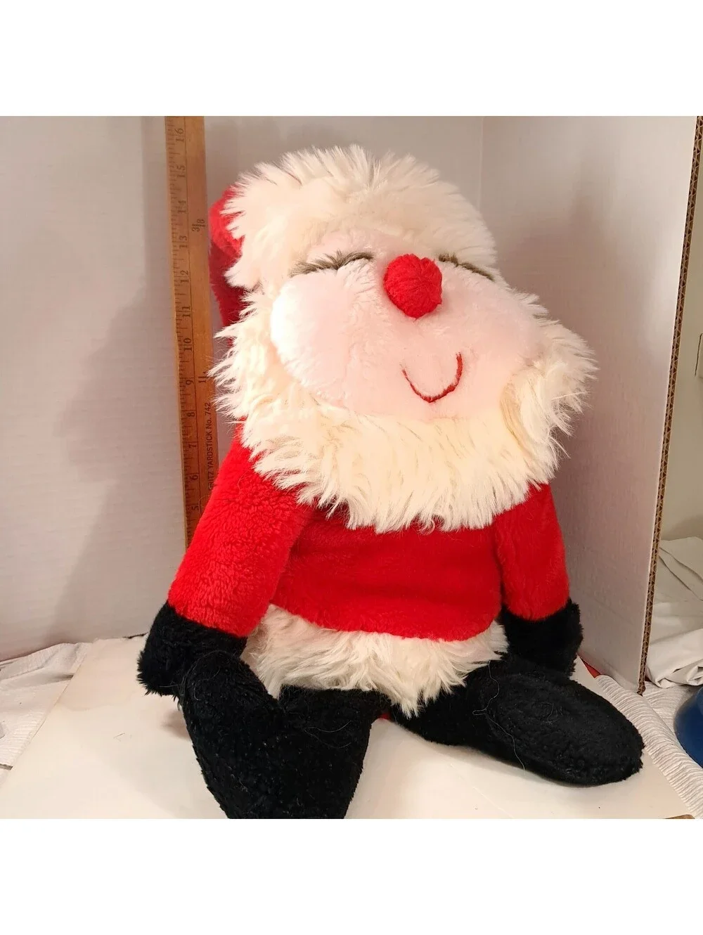 Vintage Ms. NOAH Santa Claus Plush Stuffed Weighted Toy Christmas Decor large